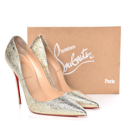 Christian Louboutin Metallic Crinkled Specchio So Kate 120 Pumps 42 Platine 11 of 11