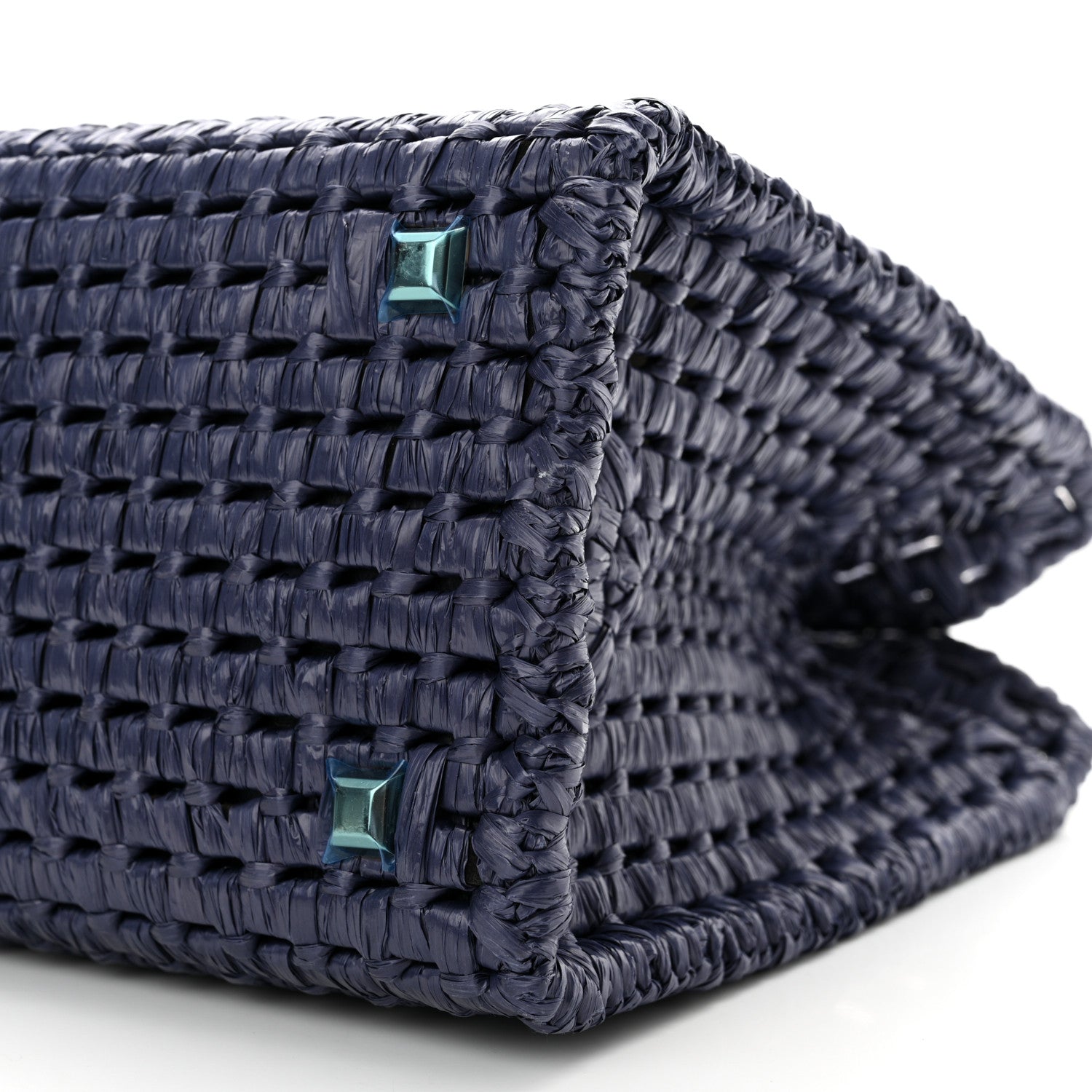 Salvatore Ferragamo Raffia Medium The Studio Box Bag Midnight 11 of 12