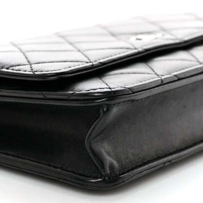 Chanel Lambskin Quilted Wallet On Chain WOC Black 10 of 11