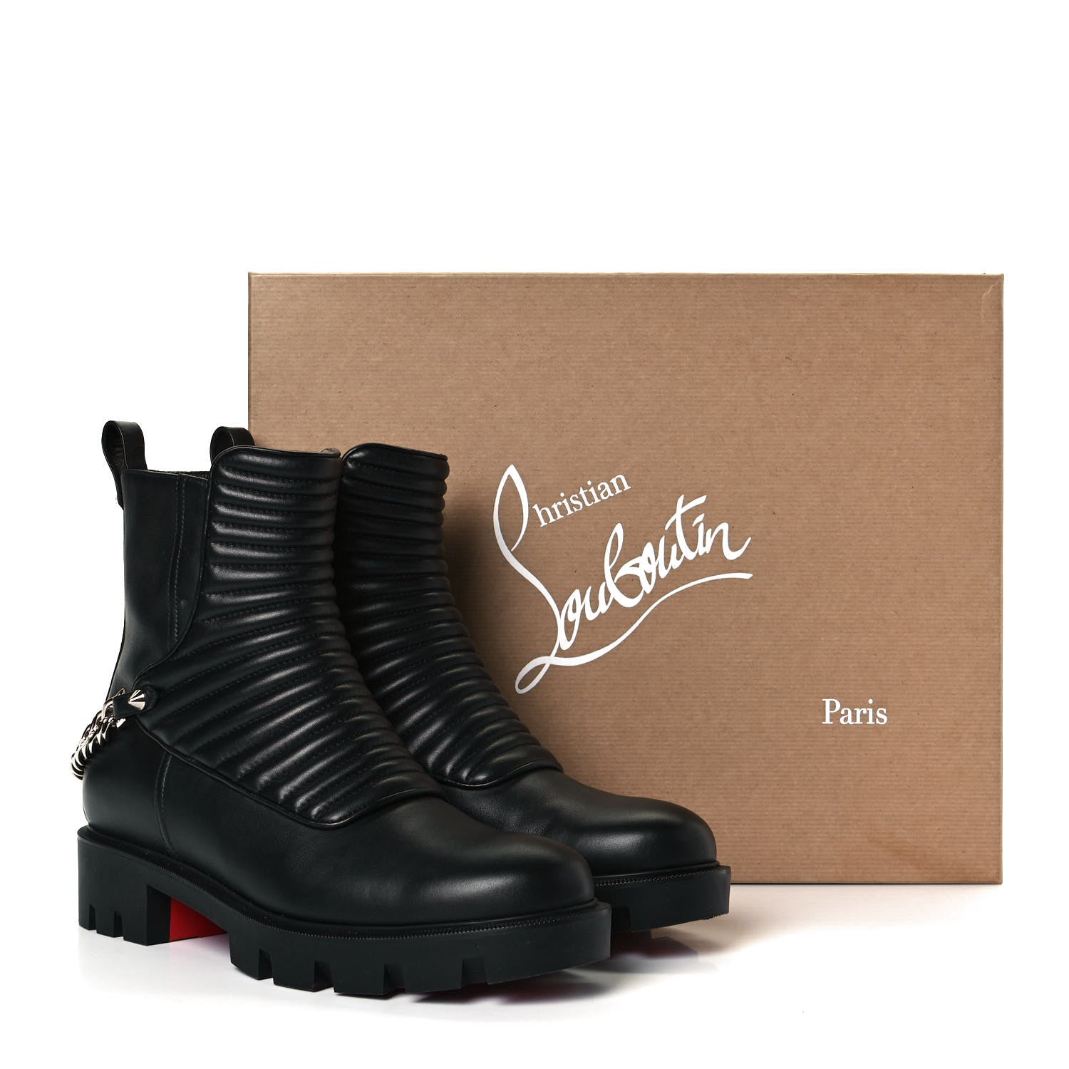 Christian Louboutin Calfskin Maddic Max Flat Boots 39.5 Black 8 of 8