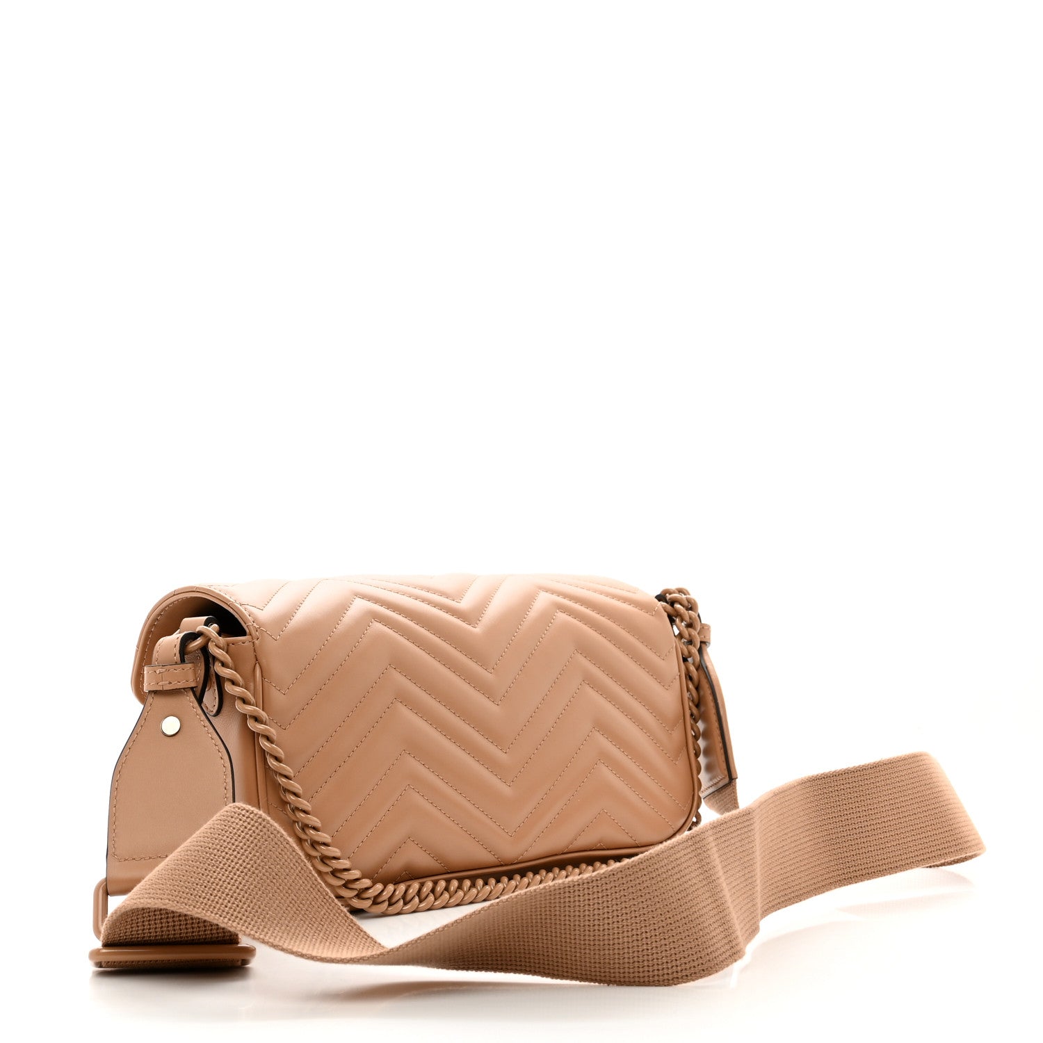 Gucci Calfskin Matelasse Monochrome GG Marmont Crossbody Shoulder Bag Camelia Winter Rose 3 of 10