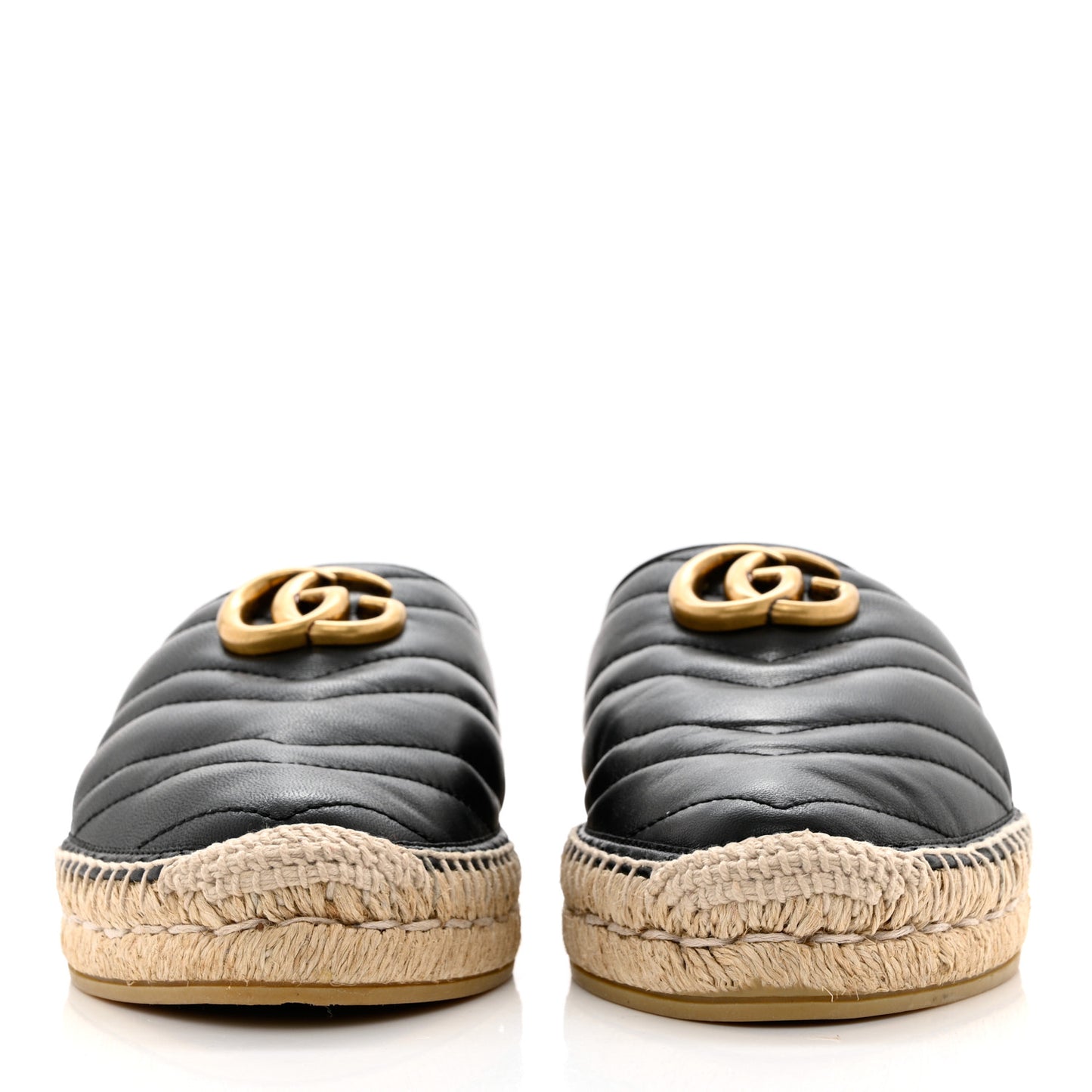 Nappa Matelasse GG Marmont Espadrille Slippers 39 Black