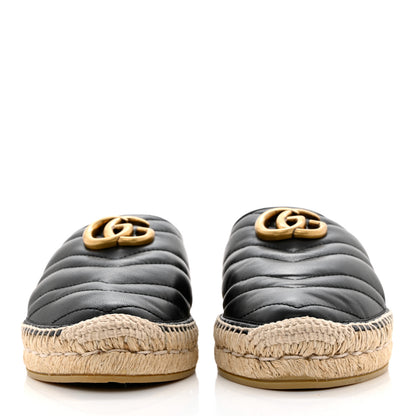 Gucci Nappa Matelasse GG Marmont Espadrille Slippers 39 Black 2 of 9
