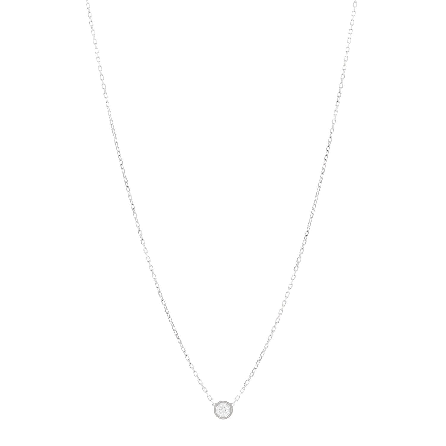 Cartier 18K White Gold Diamond LM D'Amour Pendant Necklace 1 of 5