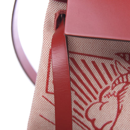 Hermes Vache Hunter Toile Pegase Pop Herbag Zip Retourne 31 PM Rouge Piment 14 of 15