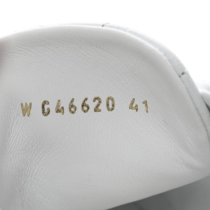Chanel Crumpled Lambskin Patent Cap Toe CC Stitched Sneakers 41 White Black 9 of 10