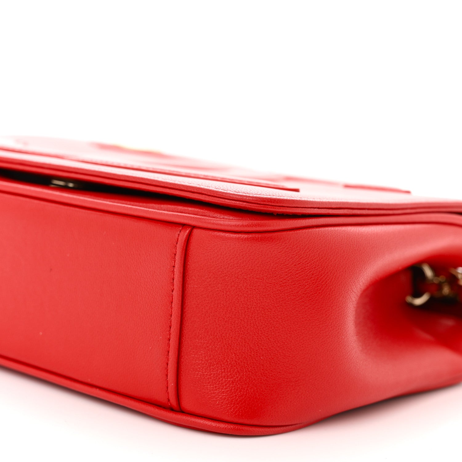 Chanel Lambskin CC Mania Flap Bag Red 10 of 12