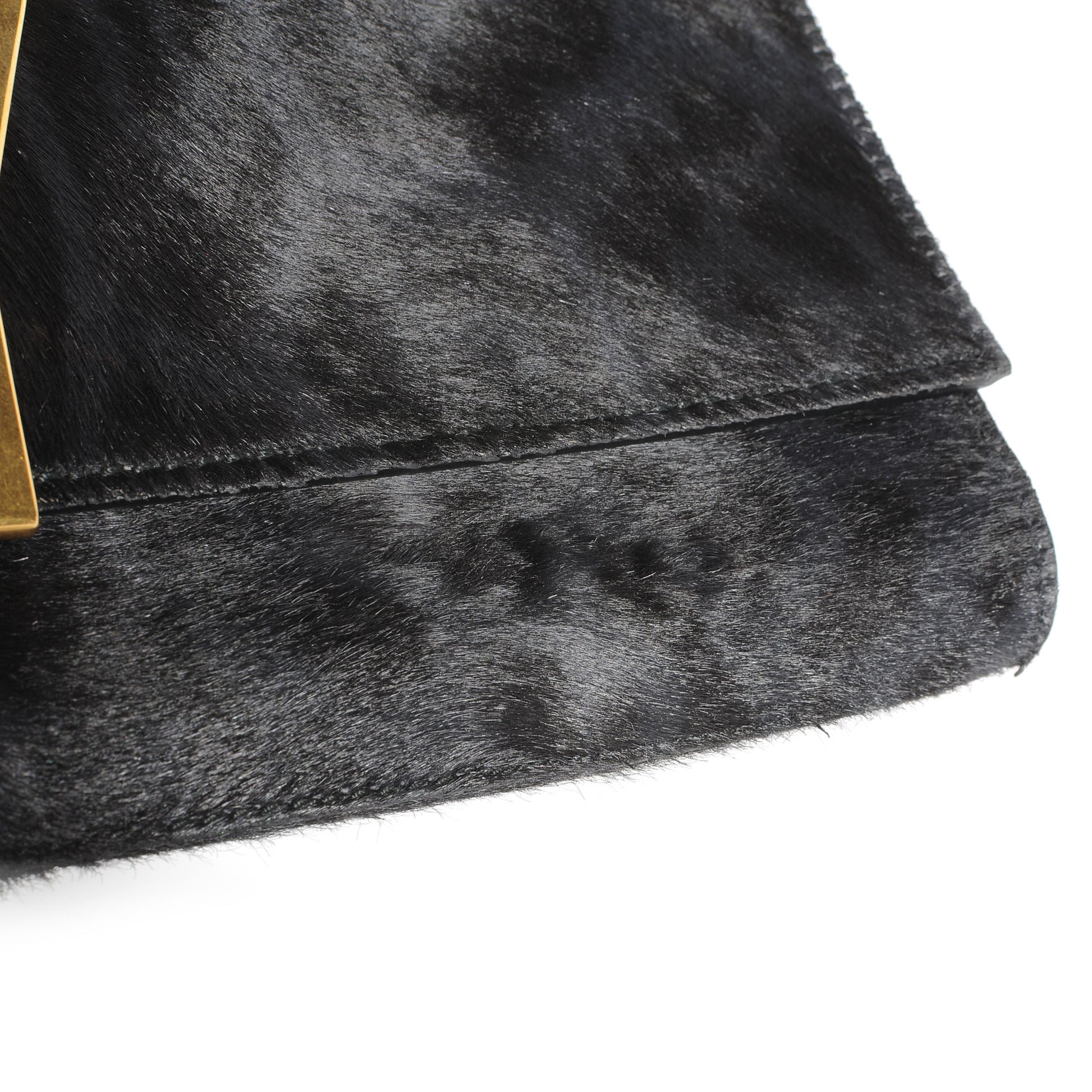 Saint Laurent Calf Hair and Leather ChYc Clutch Black 9 of 9