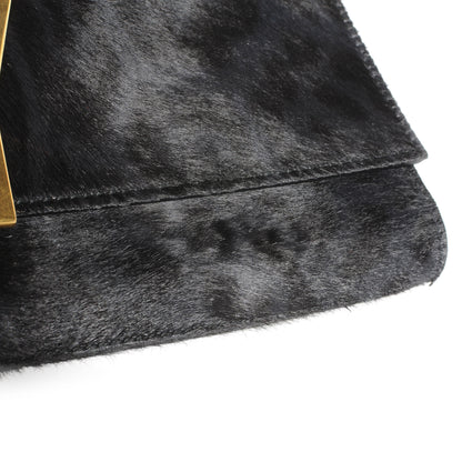 Saint Laurent Calf Hair and Leather ChYc Clutch Black 9 of 9