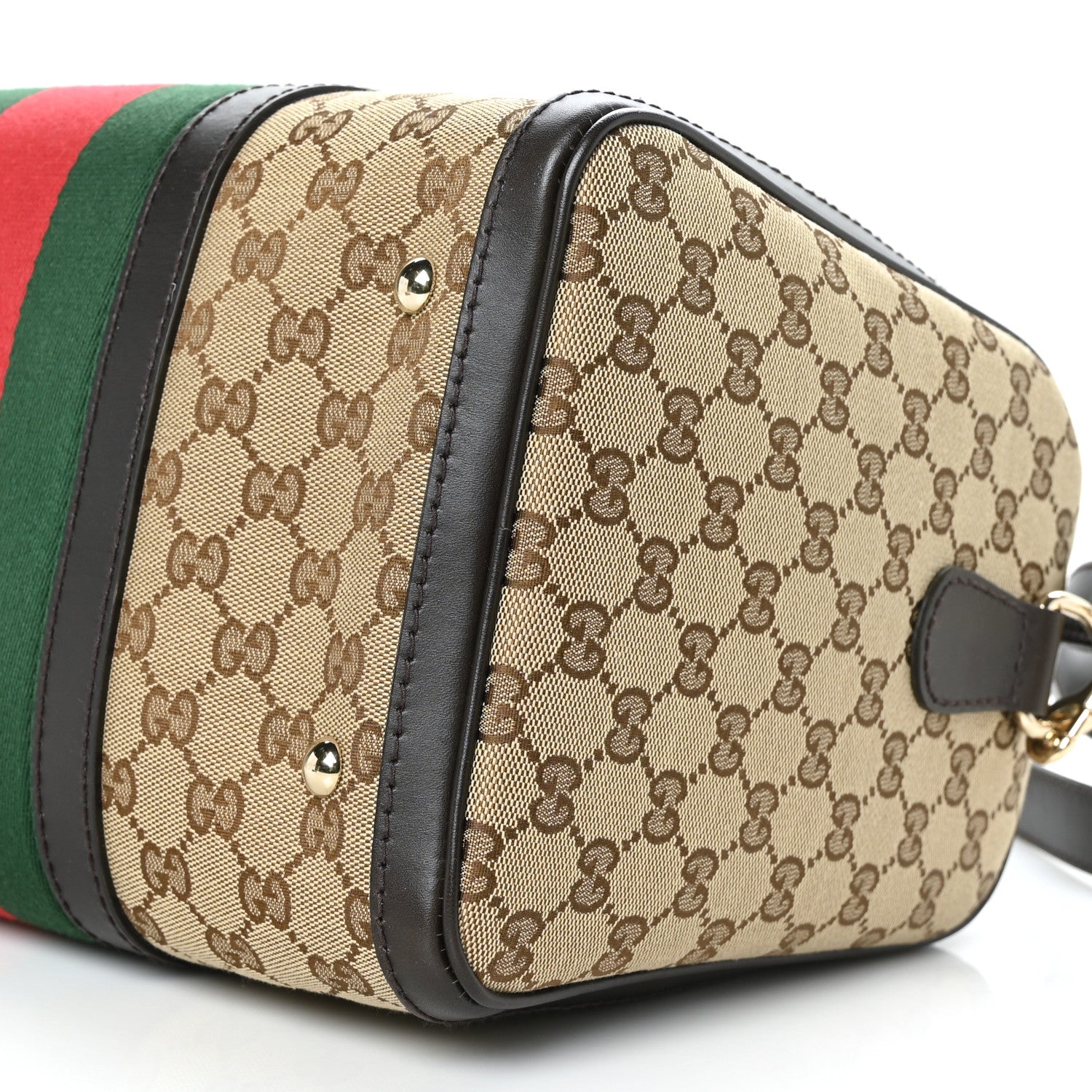 Gucci Monogram Vintage Web Medium Boston Dark Brown 9 of 9