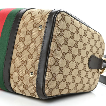 Gucci Monogram Vintage Web Medium Boston Dark Brown 9 of 9