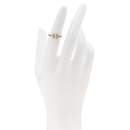 Tiffany 18K Rose Gold Diamond T Wire Ring 49 5 2 of 5