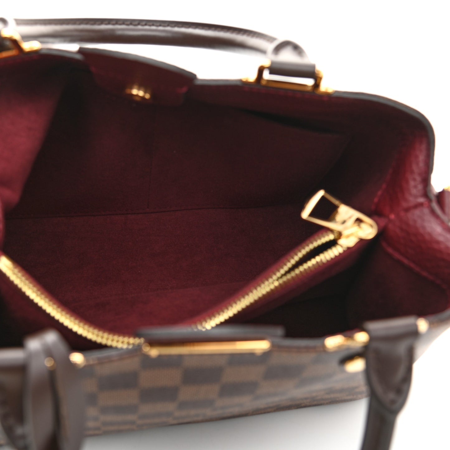 Damier Ebene Cuir Taurillon Brittany Bordeaux