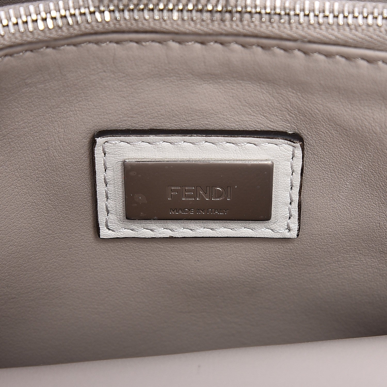 Fendi Calfskin PVC Flower Studs Petite 2Jours Tote White Ice Multicolor 7 of 11