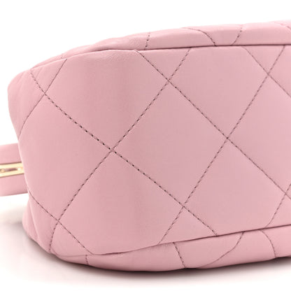 Chanel Lambskin Quilted CC Kisslock Clutch Pink 10 of 11
