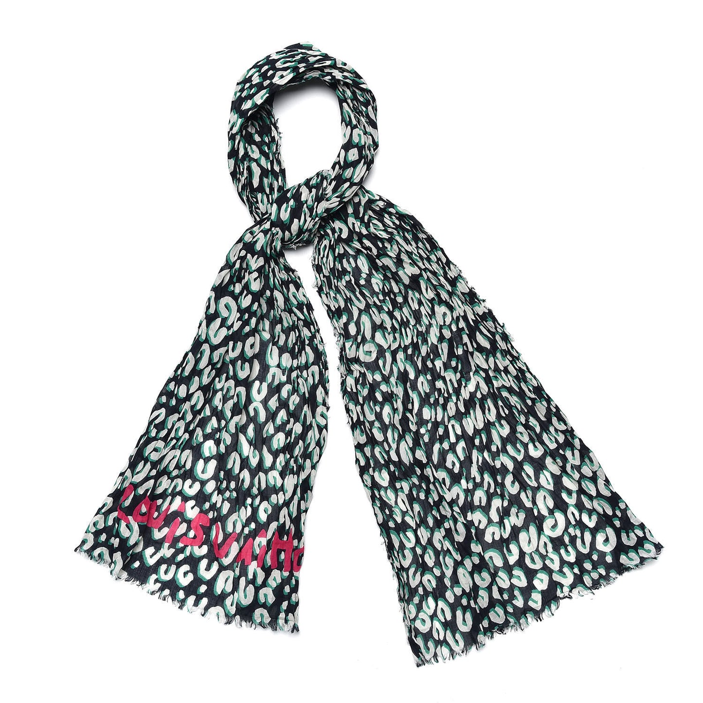 Cotton Leopard Stole Blue Infini