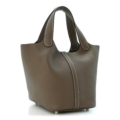 Hermes Taurillon Clemence Picotin Lock 18 PM Etoupe 3 of 11