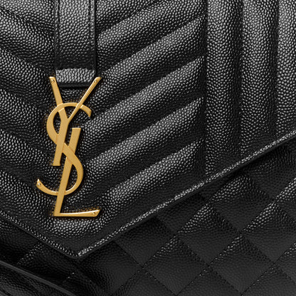Saint Laurent Grain De Poudre Textured Mixed Matelasse Triquilt Monogram Clutch Black 8 of 10