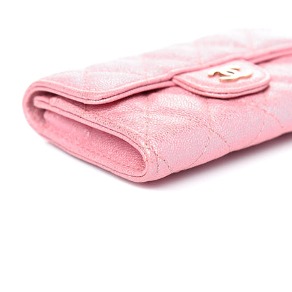 Chanel Iridescent Caviar Quilted Flap Card Holder Rose Pink 7 of 14