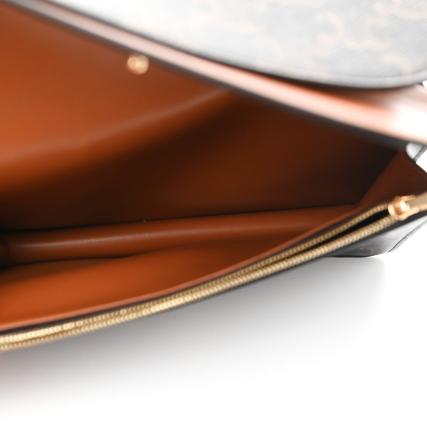 Triomphe Canvas Lambskin Wallet On Strap Tan
