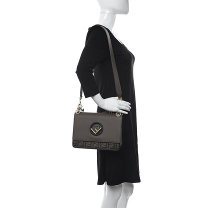 Fendi Vitello Century F is Fendi Bi-Color FF 1974 Embossed Kan I Shoulder Bag Maya Black 2 of 11