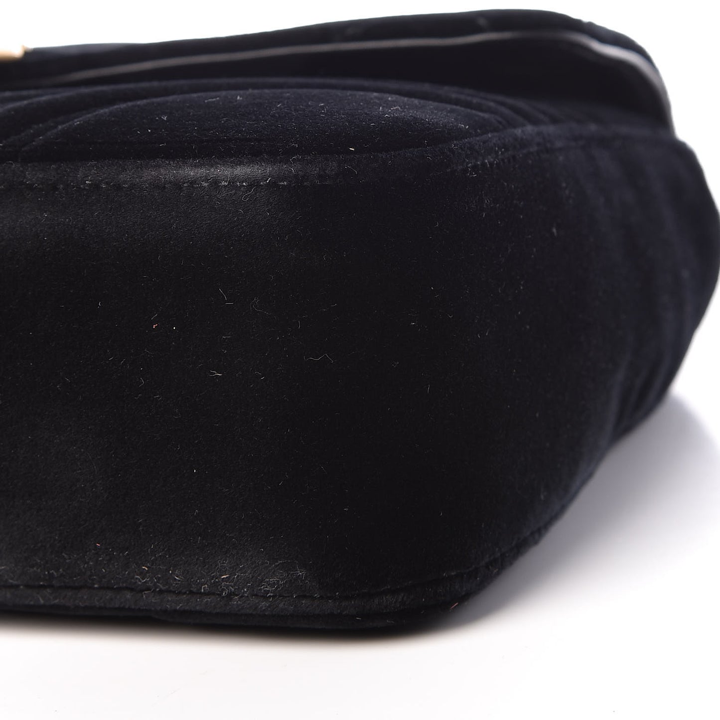 Velvet Matelasse Medium GG Marmont Shoulder Bag Black
