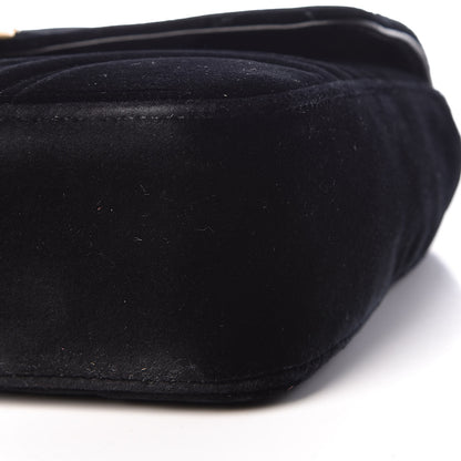 Gucci Velvet Matelasse Medium GG Marmont Shoulder Bag Black 9 of 11