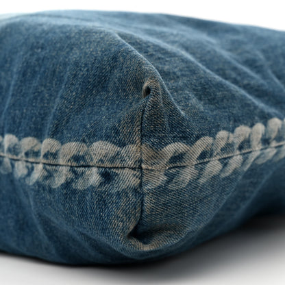 Chanel Denim Printed Shopping Bag Blue 9 of 10