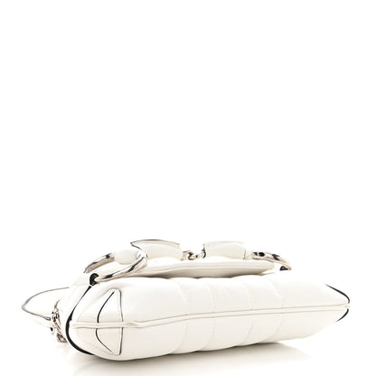 Gucci Nappa Vertical Matelasse Small Maxi Horsebit Chain Shoulder Bag Great White 4 of 10