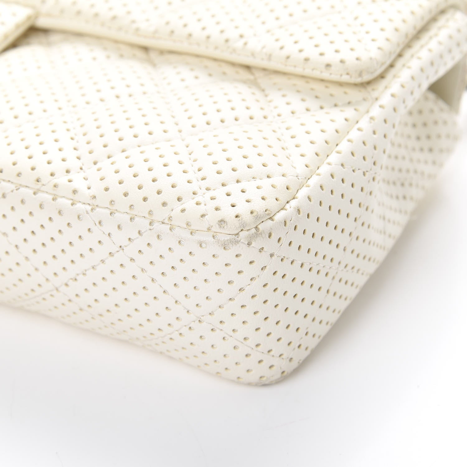 Chanel Lambskin Perforated East West Flap White 9 of 16