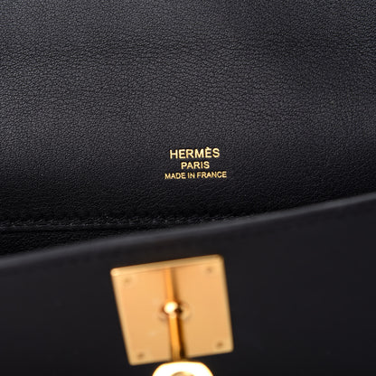 Hermes Swift Kelly Cut Clutch Pochette Black 6 of 8