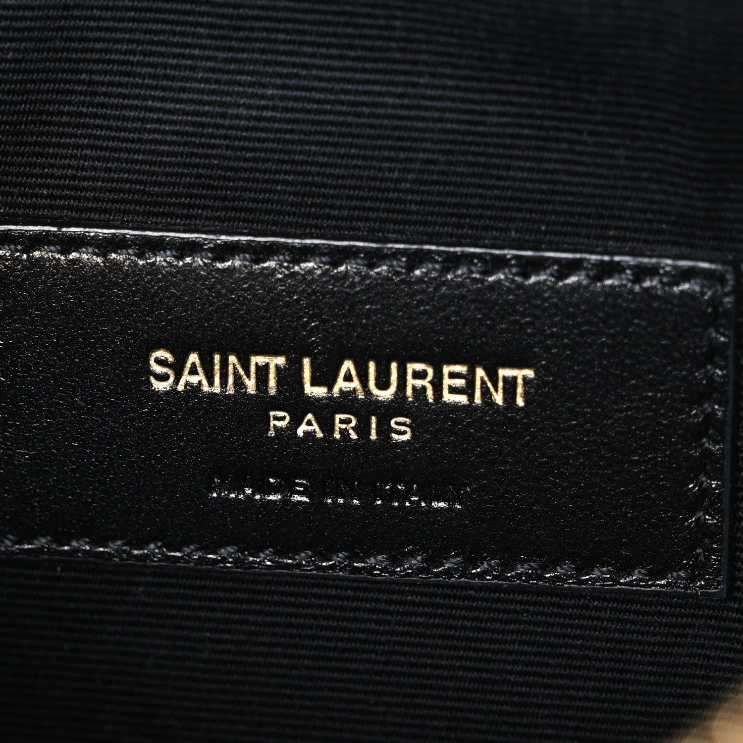 Saint Laurent Grain De Poudre Chevron Monogram Large Bill Pouch Dark Natural 6 of 7