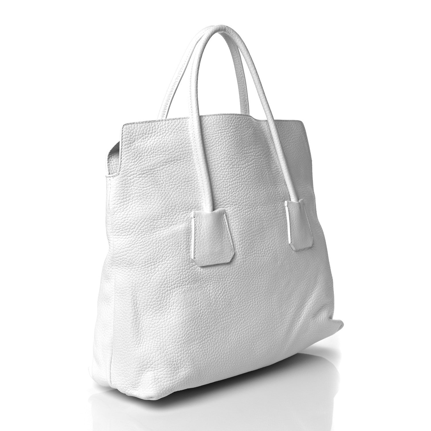Burberry London Grainy Calfskin Medium Baynard Tote White 3 of 14