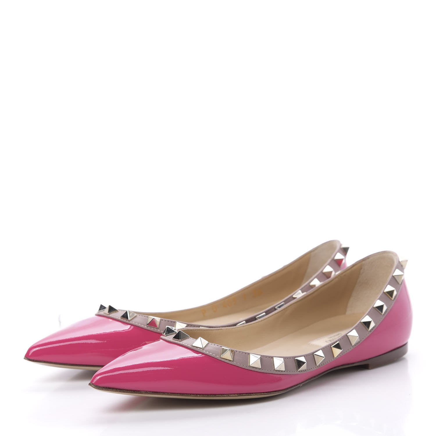 Valentino Garavani Patent Rockstud Ballerina Flats 36 Cyclamin Poudre 3 of 9