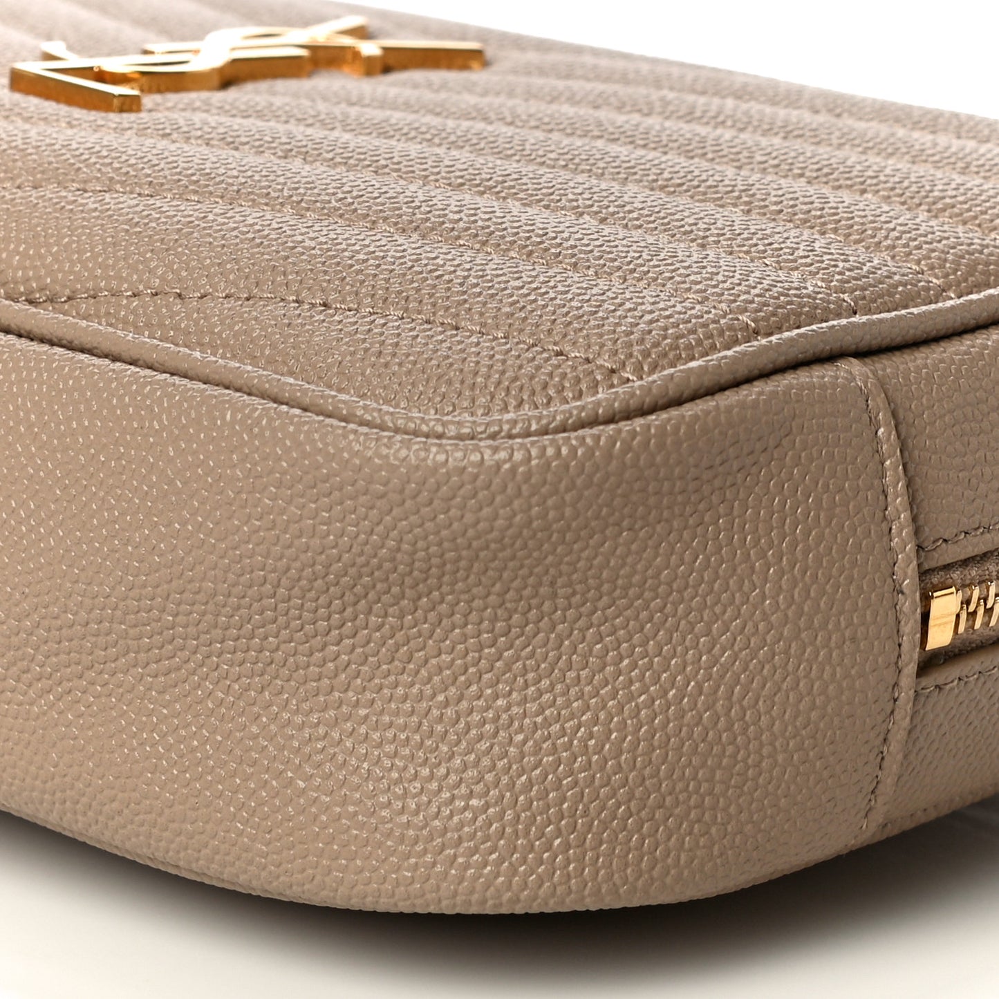 Grain De Poudre Matelasse Monogram Mini Lou Camera Bag Dark Beige