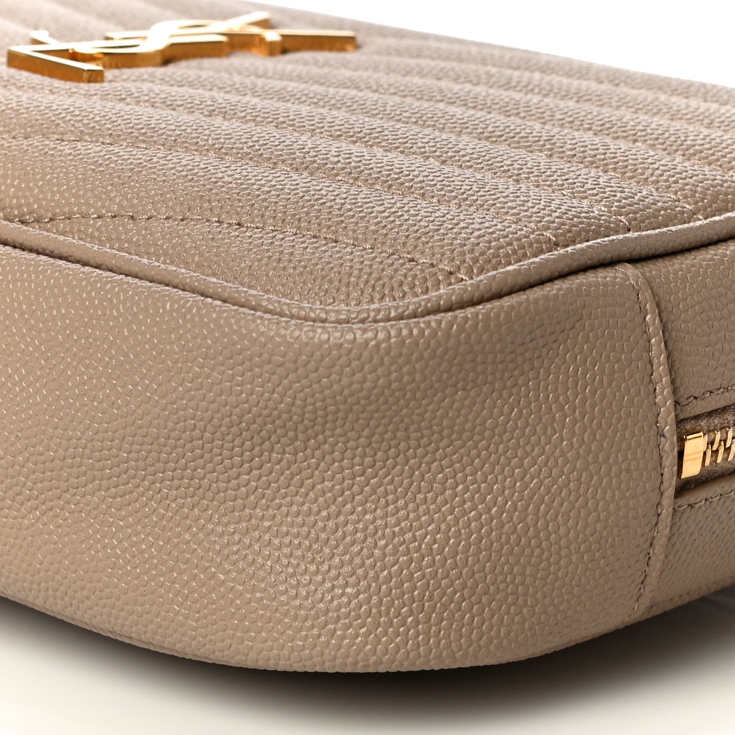 Saint Laurent Grain De Poudre Matelasse Monogram Mini Lou Camera Bag Dark Beige 10 of 10