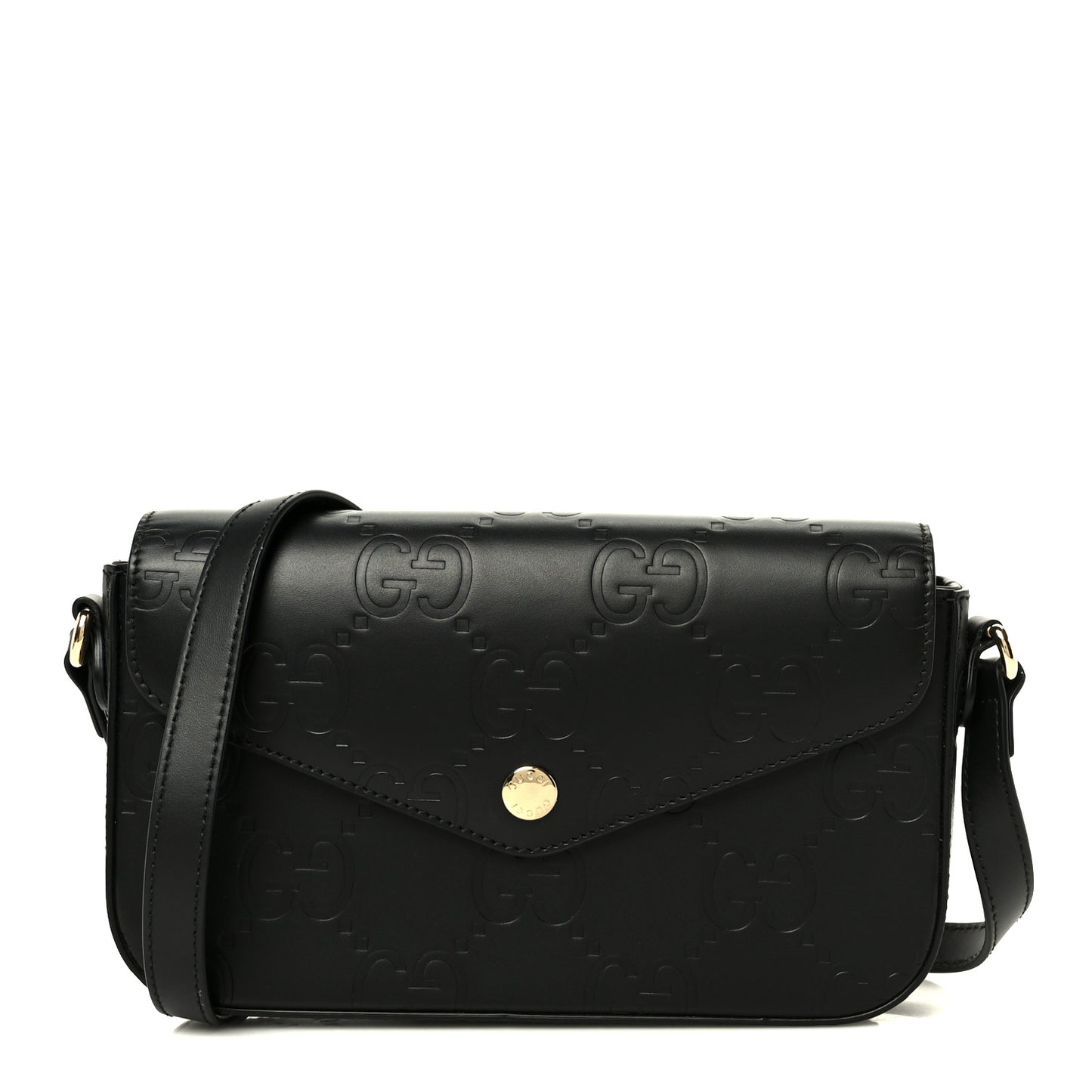 Gilbert Calfskin GG Super Mini Shoulder Bag Black