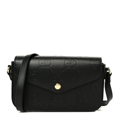 Gucci Gilbert Calfskin GG Super Mini Shoulder Bag Black 1 of 21