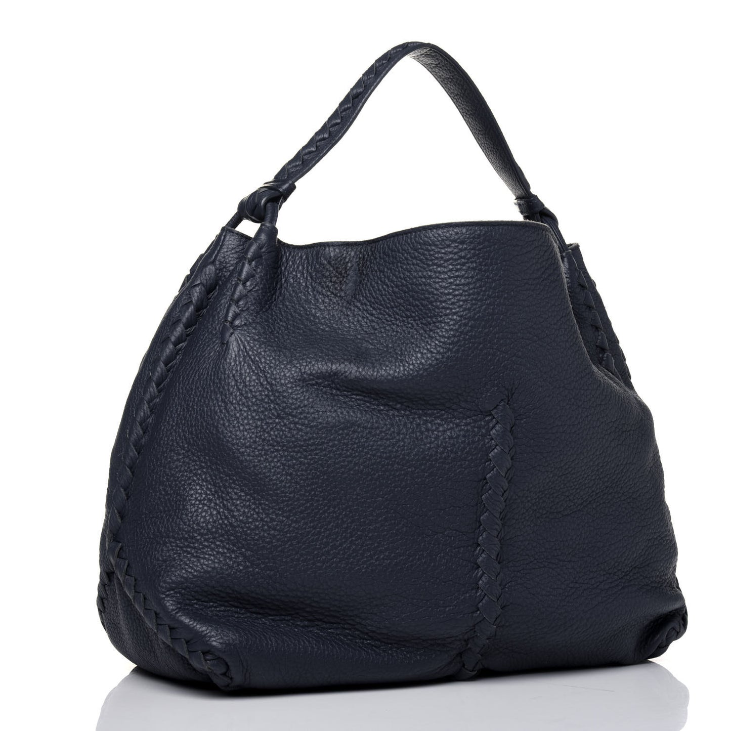 Washed Cervo Deerskin Large Hobo Denim