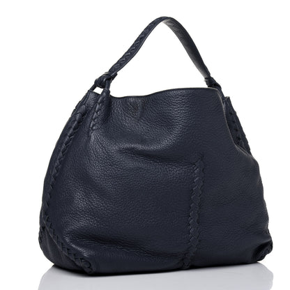 Bottega Veneta Washed Cervo Deerskin Large Hobo Denim 3 of 20