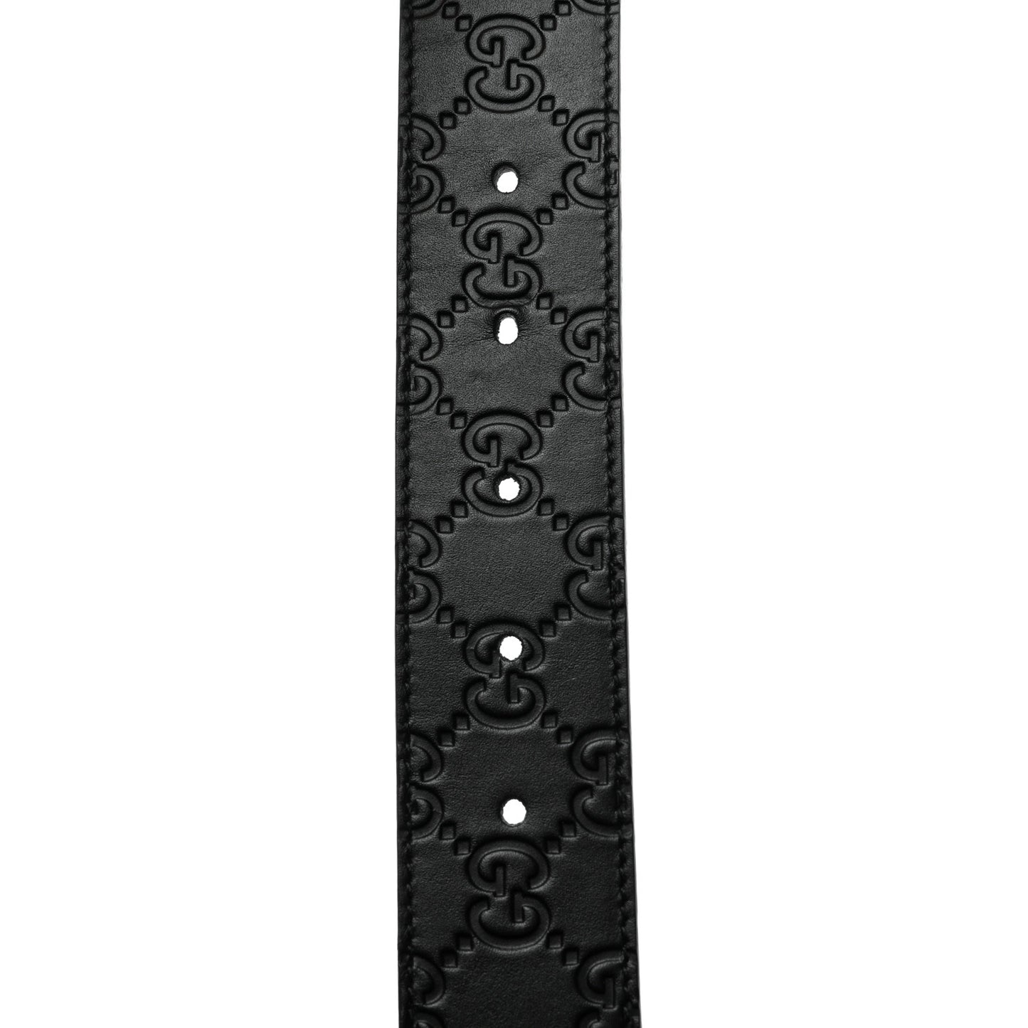 Guccissima Signature Interlocking G Reversible 37mm Belt 105 42 Black Cocoa