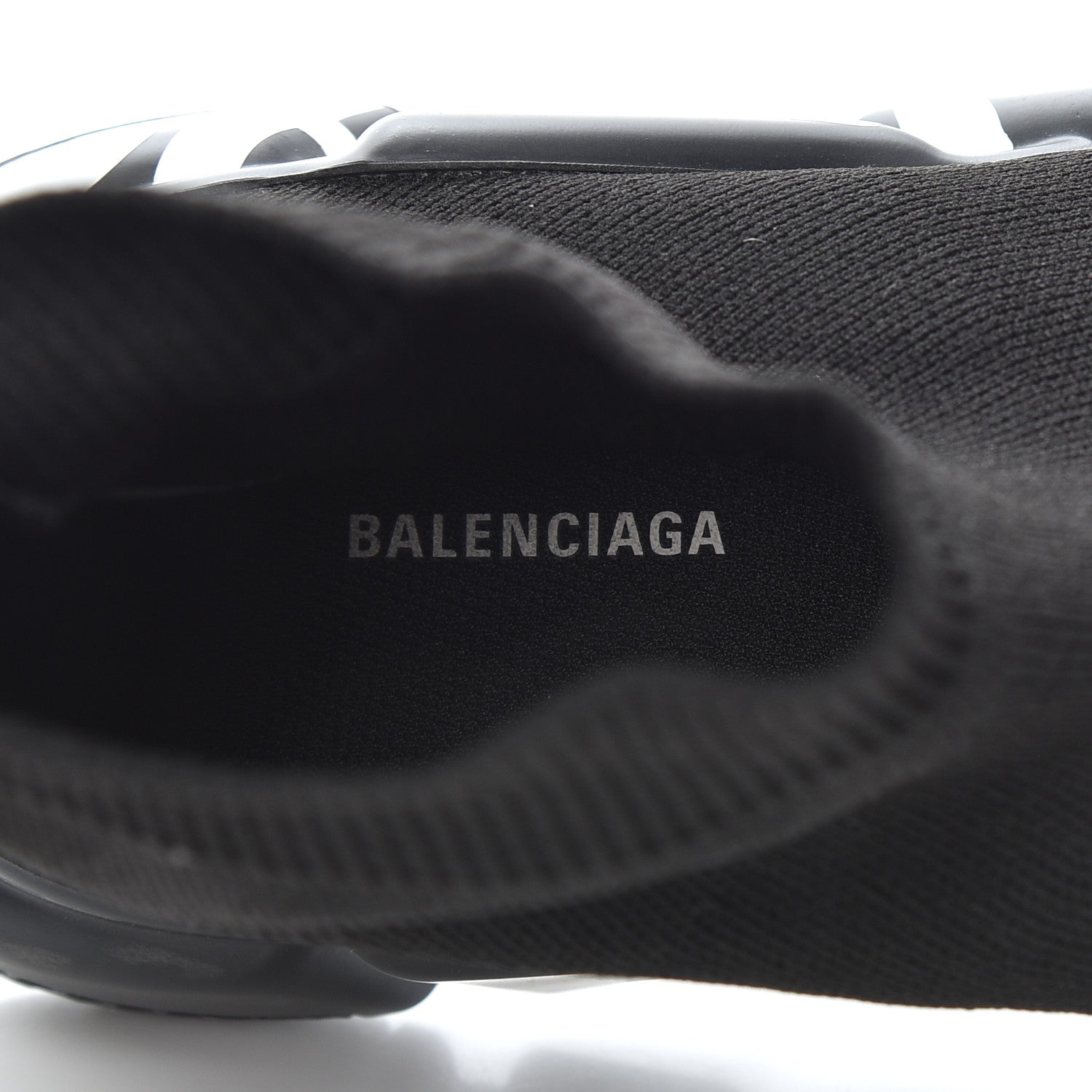 Balenciaga Neoprene Knit Womens Speed Graffiti Sneakers 38 Black White 8 of 11