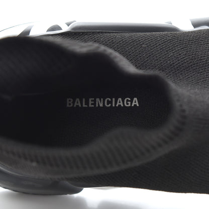 Balenciaga Neoprene Knit Womens Speed Graffiti Sneakers 38 Black White 8 of 11