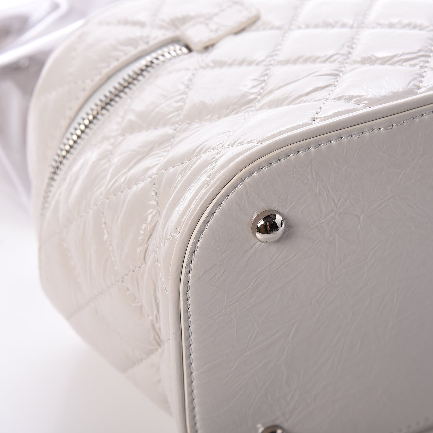 Chanel Crumpled Calfskin PVC Quilted Backpack White 15 of 18