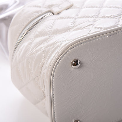 Chanel Crumpled Calfskin PVC Quilted Backpack White 15 of 18