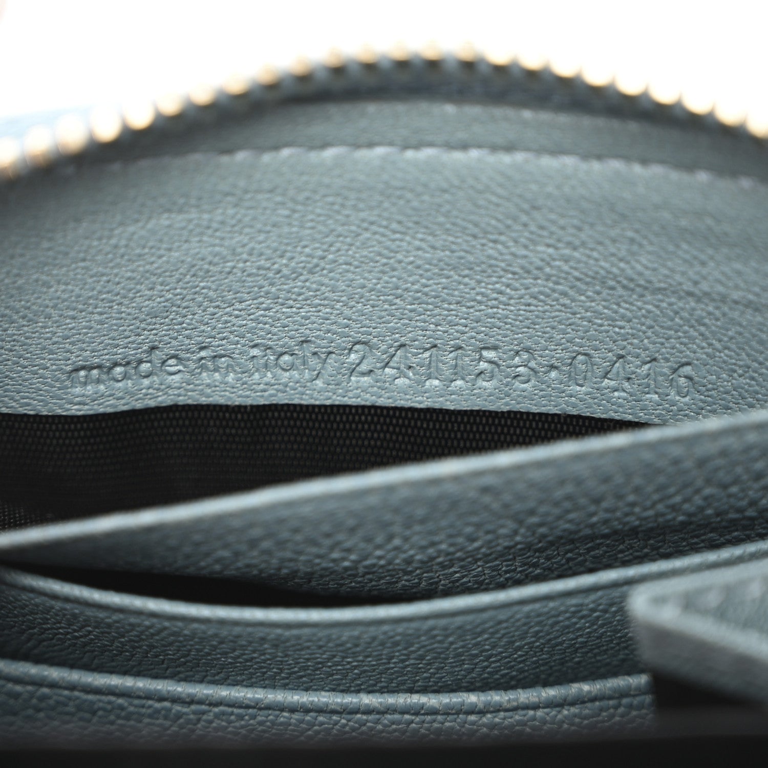 Saint Laurent Sheepskin ChYc Zip Around Wallet Blue Glacier 7 of 11