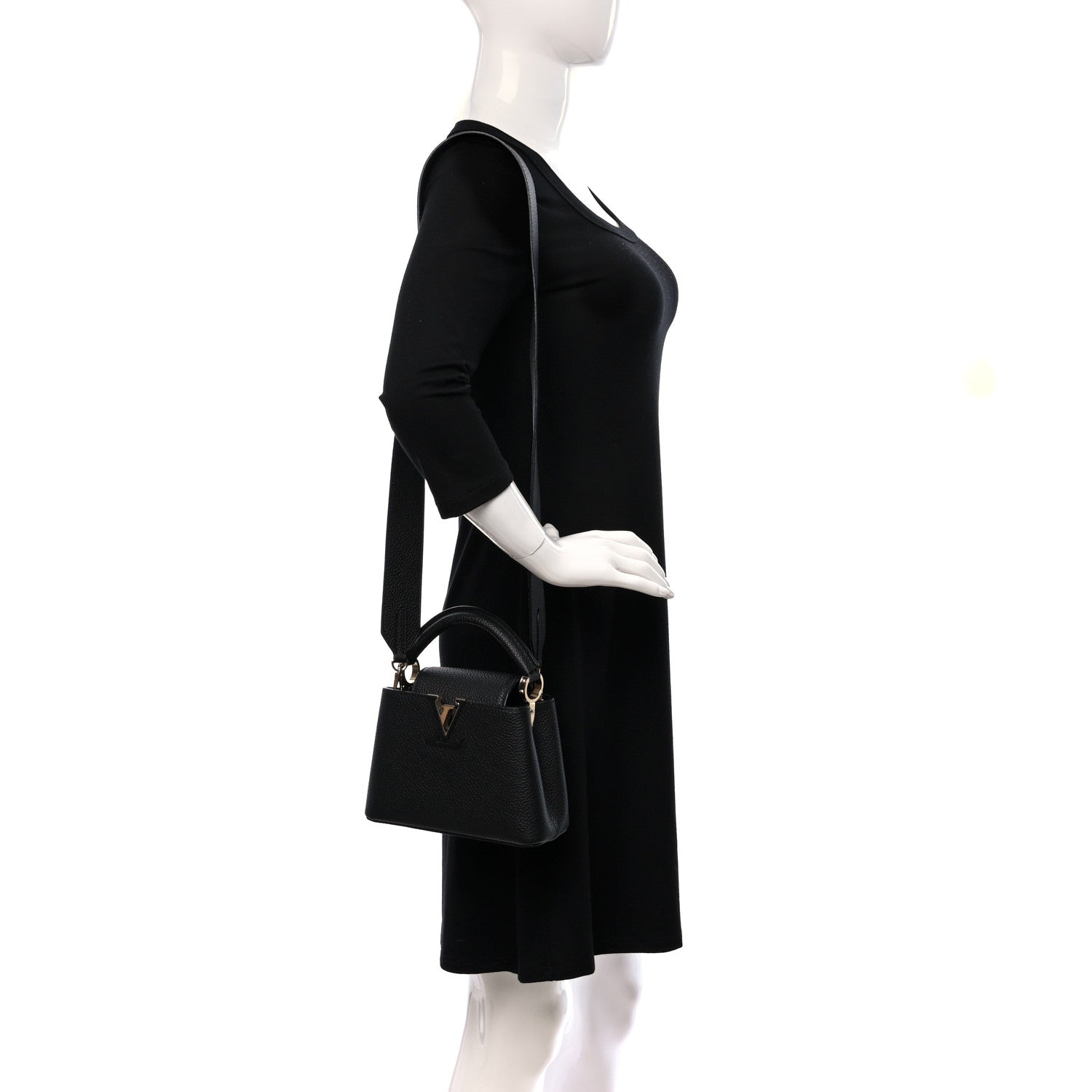 Louis Vuitton Taurillon Mini Capucines Black 2 of 8