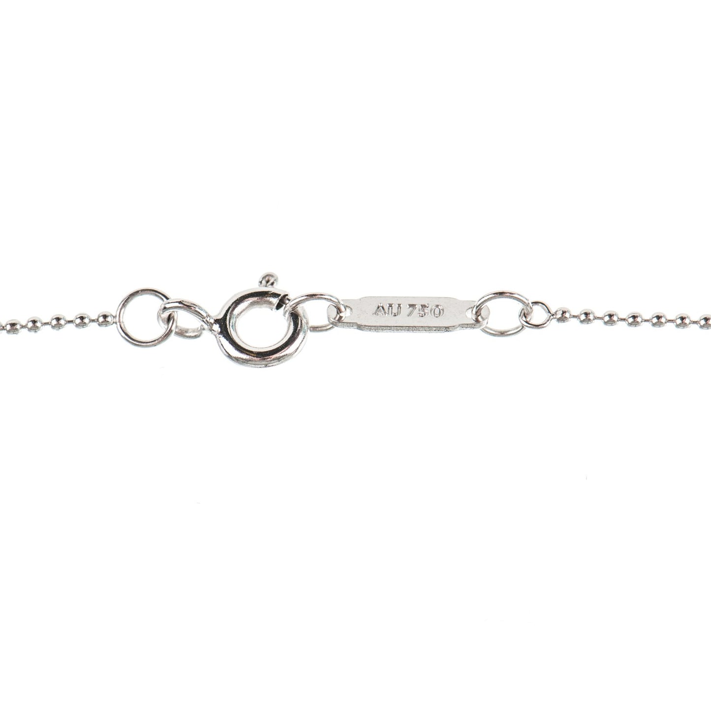 18K White Gold Diamond Medium Heart Key Pendant Necklace