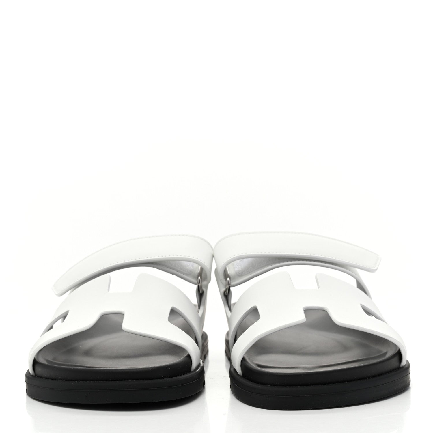 Hermes Calfskin Womens Chypre Sandals 37 White 2 of 9