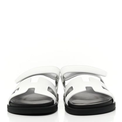 Hermes Calfskin Womens Chypre Sandals 37 White 2 of 9